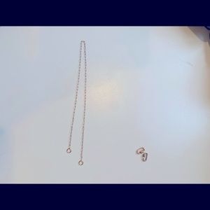 Marla Aaron fine square link 14k rose gold chain.